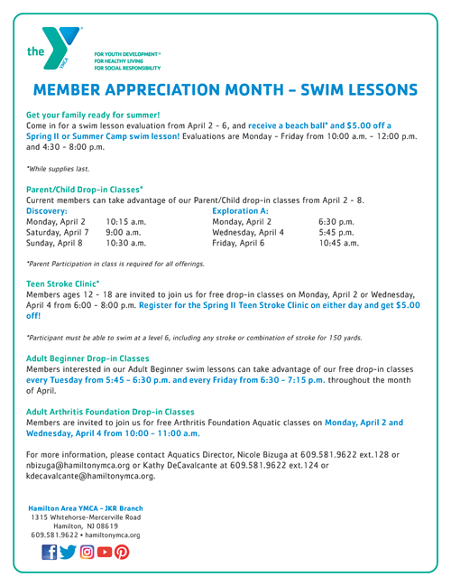 Member Appreciation Month Swim Lessons Flyer